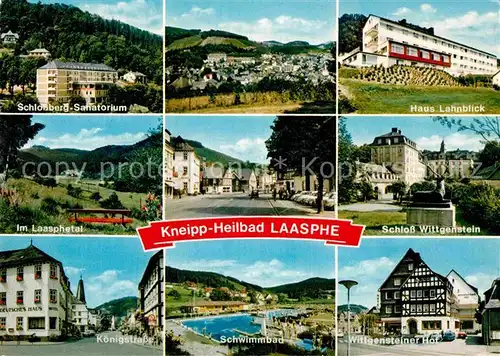 AK / Ansichtskarte Laasphe Bad Schloss Wittgenstein Haus Lahnblick Koenigstrasse  Kat. Bad Laasphe