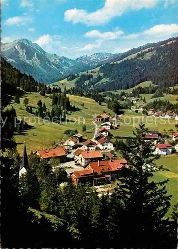 AK / Ansichtskarte Unterjoch Panorama Blick zum Spiesser Allgaeuer Alpen Kat. Bad Hindelang