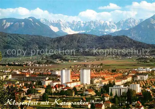 AK / Ansichtskarte Klagenfurt Woerthersee Panorama mit Karawanken