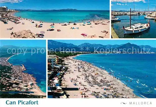AK / Ansichtskarte Can Picafort Mallorca Fliegeraufnahme Strand Hafen Kat. Spanien