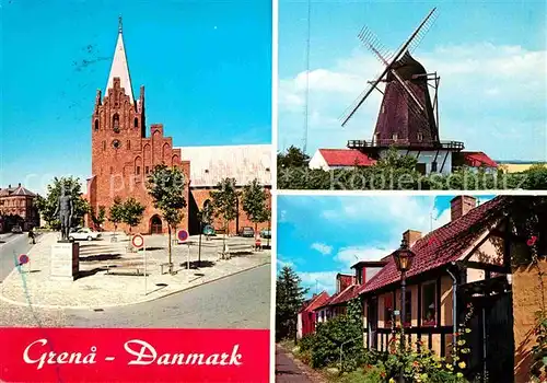 AK / Ansichtskarte Grenaa Kirche Windmuehle Typisches Haus Kat. Grenaa