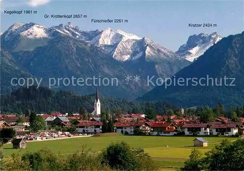 AK / Ansichtskarte Oberstdorf mit Kegelkopf Krottenkopf Fuerschiesser Kratzer Kat. Oberstdorf