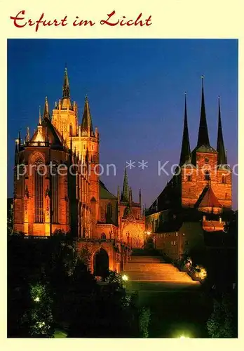 AK / Ansichtskarte Erfurt Domberg mit Mariendom und Severikirche Kat. Erfurt