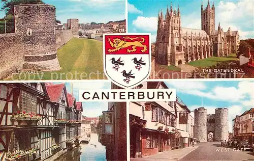 AK / Ansichtskarte Canterbury UK City Walls The Cathedral The Weavers West Gate Kat. Canterbury