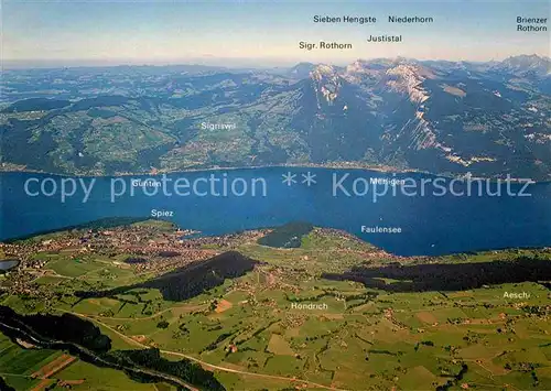 AK / Ansichtskarte Thunersee Panorama Blick vom Niesen Alpen Kat. Thun