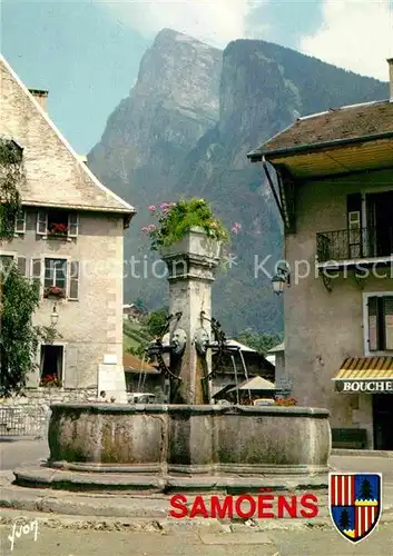 AK / Ansichtskarte Samoens La Fontaine au fond le Criou Alpes Kat. Samoens
