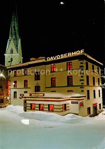 AK / Ansichtskarte Davos Platz GR Hotel Davoserhof im Winter Kirchturm Kat. Davos
