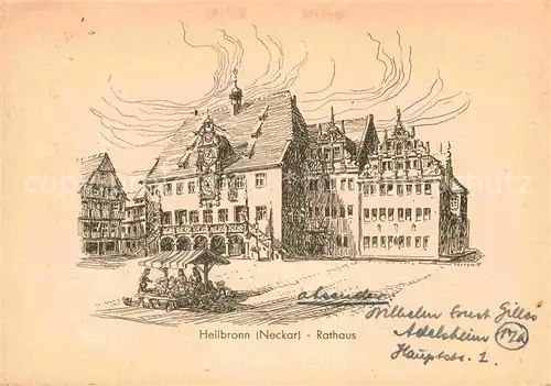 AK / Ansichtskarte Heilbronn Neckar Rathaus Kuenstlerkarte Kat. Heilbronn