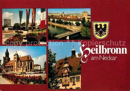 AK / Ansichtskarte Heilbronn Neckar Panorama Kirche Rathaus Kat. Heilbronn