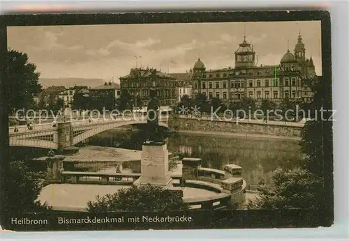 AK / Ansichtskarte Heilbronn Neckar Neckarbruecke Bismarckdenkmal  Kat. Heilbronn
