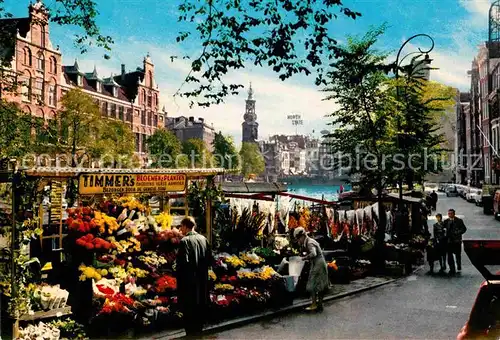 AK / Ansichtskarte Amsterdam Niederlande Bloemenmarkt Munttoren Kat. Amsterdam