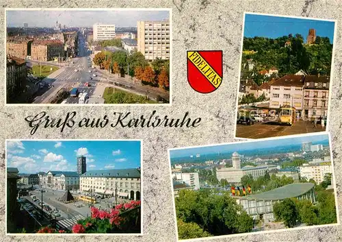 AK / Ansichtskarte Karlsruhe Baden Durlacher Tor Turmberg Marktplatz Schwarzwaldhalle