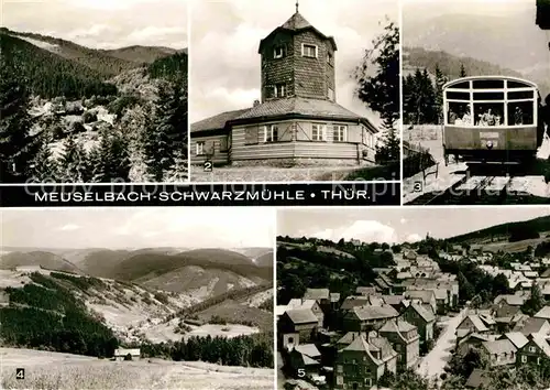 AK / Ansichtskarte Meuselbach Schwarzmuehle Aussichtsturm Gaststaette Meuselbacher Kuppe Kat. Meuselbach Schwarzmuehle