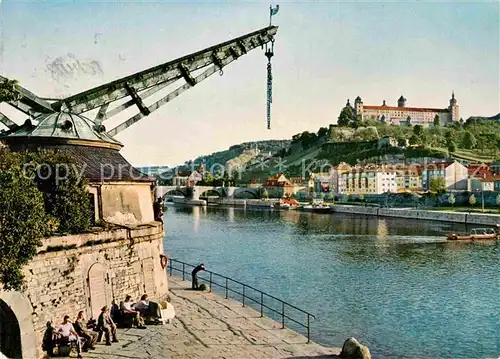 AK / Ansichtskarte Wuerzburg Alter Kranen Festung Marienberg Kat. Wuerzburg