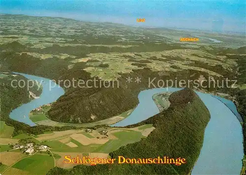 AK / Ansichtskarte Schloegener Schlinge Fliegeraufnahme Donauschlinge Kat. Haibach ob der Donau