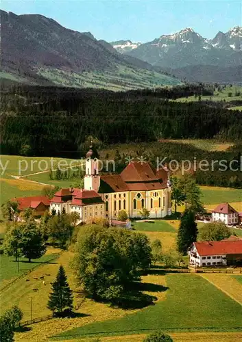 AK / Ansichtskarte Wies Allgaeu Fliegeraufnahme Wallfahrtskirche  Kat. Sulzberg