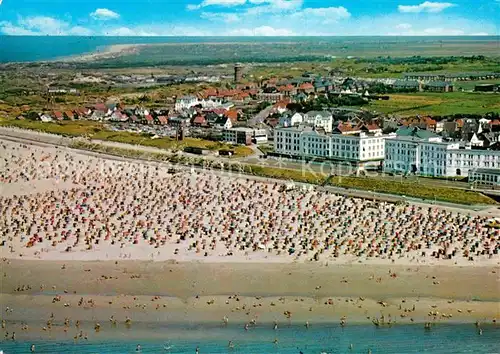 AK / Ansichtskarte Borkum Nordseebad Fliegeraufnahme mit Strand Westkaap Kat. Borkum