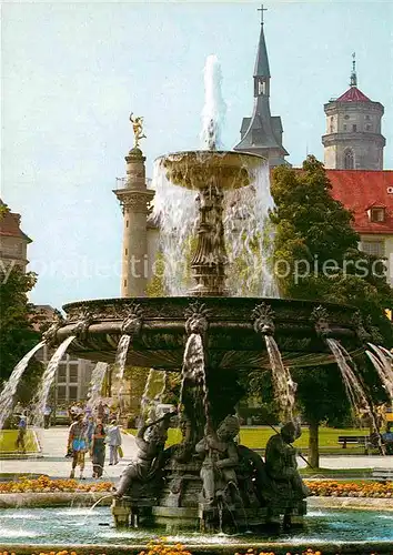 AK / Ansichtskarte Stuttgart Schlossplatz Brunnen Kat. Stuttgart