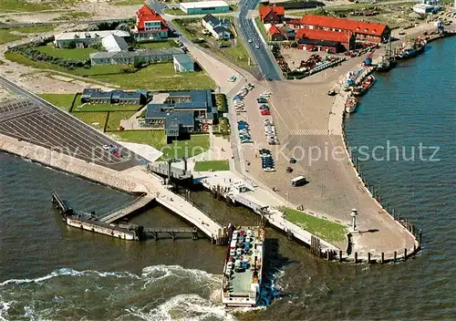 AK / Ansichtskarte Norderney Nordseebad Hafen mit Faehranleger Fliegeraufnahme Kat. Norderney
