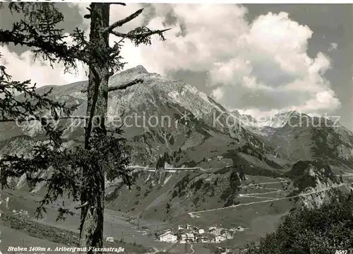 AK / Ansichtskarte Stuben Vorarlberg Panorama mit Flexenstrasse Gebirgspass Alpen Kat. Kloesterle