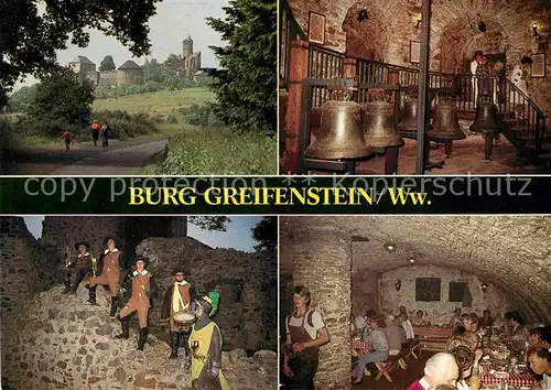 AK / Ansichtskarte Burg Greifenstein Westerwald Deutsches Glockenmuseum und Marstall Restaurant Kat. Greifenstein