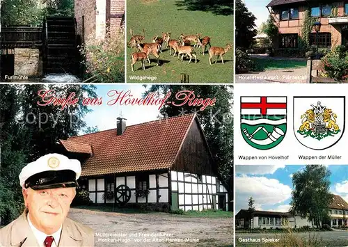 AK / Ansichtskarte Riege Hoevelhof Furlmuehle Wildgehege Hotel Restaurant Piaerdestall Gasthaus Spieker Alte Hankenmuehle Muellermeister Henken