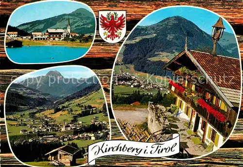 AK / Ansichtskarte Kirchberg Tirol Badesee gegen Hohe Salve Rettenstein Blick vom Filzerhof Kat. Kirchberg in Tirol