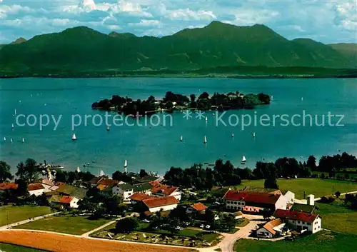 AK / Ansichtskarte Gstadt Chiemsee Fliegeraufnahme Fraueninsel Kat. Gstadt a.Chiemsee