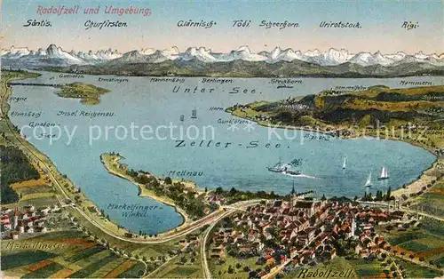 AK / Ansichtskarte Radolfzell Bodensee Panoramakarte Kat. Radolfzell am Bodensee