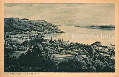 AK / Ansichtskarte Ludwigshafen Bodensee Panorama See Alpen Kuenstlerkarte Marschall Kat. Bodman Ludwigshafen