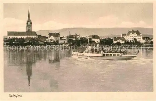 AK / Ansichtskarte Radolfzell Bodensee Faehrschiff Kirche Kat. Radolfzell am Bodensee