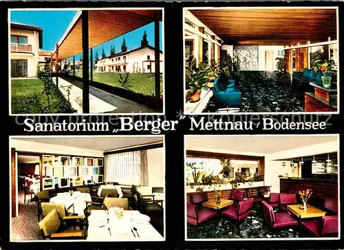 AK / Ansichtskarte Mettnau Radolfzell Bodensee Sanatorium Berger Kat. Radolfzell am Bodensee