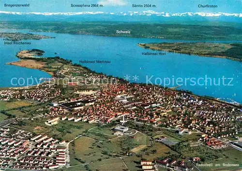 AK / Ansichtskarte Radolfzell Bodensee Fliegeraufnahme Panoramakarte Kat. Radolfzell am Bodensee