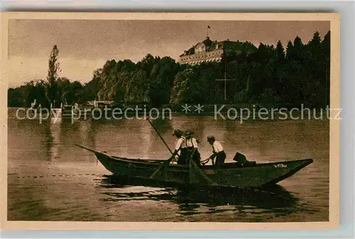 AK / Ansichtskarte Mainau Schloss Fischerboot Kat. Konstanz