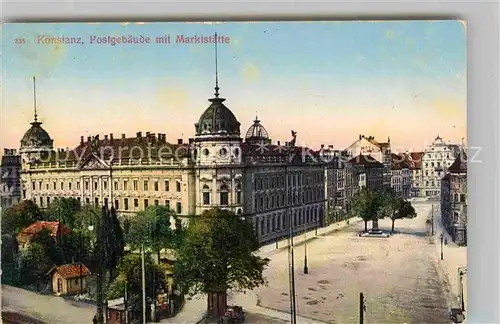 AK / Ansichtskarte Konstanz Bodensee Postgebaeude Marktstaette Kat. Konstanz