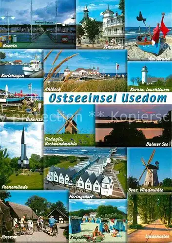 AK / Ansichtskarte Usedom Bansin Karlshagen ueckeritz Windmuehle Heringsdorf Balmer See Kat. Usedom