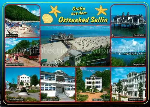 AK / Ansichtskarte Sellin Ruegen Seebruecke Seglerhafen Seepark Baederarchitektur Raseder Roland Kat. Sellin Ostseebad
