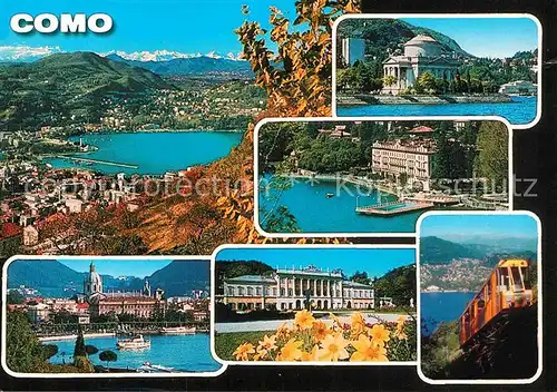 AK / Ansichtskarte Como Lago di Como Gesamtansicht Bergbahn Promenade 