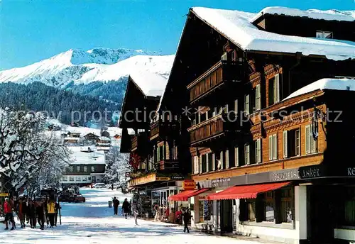 AK / Ansichtskarte Lenk Simmental Dorfstrasse Wintersportplatz Berner Alpen Kat. Lenk Simmental