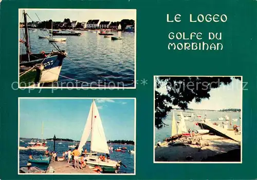 AK / Ansichtskarte Le Logeo Port dans le Golfe du Morbihan Bateaux a voile Plage
