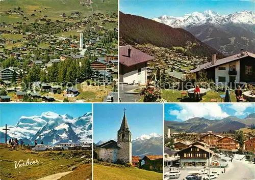 AK / Ansichtskarte Verbier Panorama Gipfelkreuz Kirche Ortsansicht Kat. Verbier