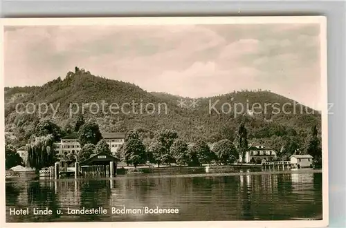 AK / Ansichtskarte Bodman Bodensee Hotel Linde Landestelle