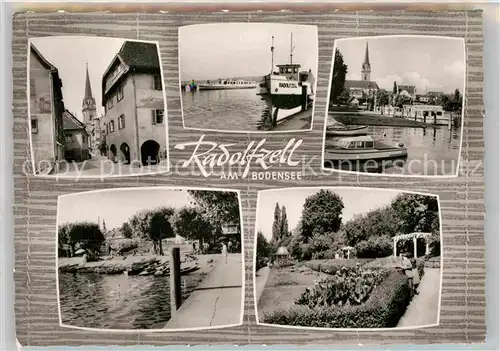 AK / Ansichtskarte Radolfzell Bodensee Muenster Parkanlage Bootsanlegestelle Kat. Radolfzell am Bodensee