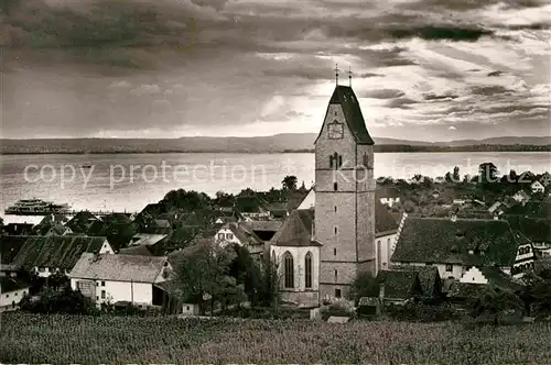 AK / Ansichtskarte Hagnau Bodensee Kirche Panorama Kat. Hagnau am Bodensee