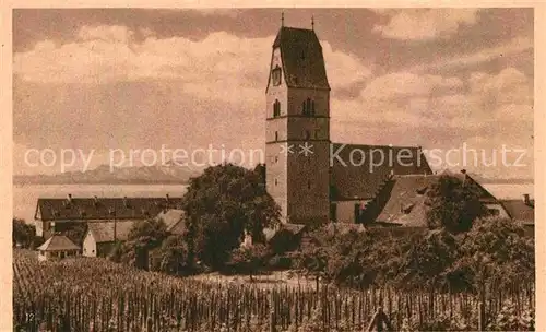 AK / Ansichtskarte Hagnau Bodensee Kirche Panorama Kat. Hagnau am Bodensee