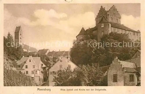AK / Ansichtskarte Meersburg Bodensee Altes Schloss Kirche  Kat. Meersburg