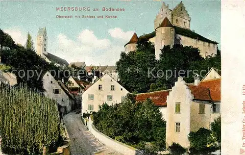 AK / Ansichtskarte Meersburg Bodensee Oberstadt Schloss Kirche Kat. Meersburg