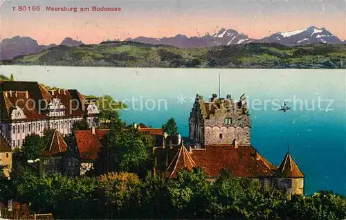 AK / Ansichtskarte Meersburg Bodensee Schloss Alpenblick Kat. Meersburg