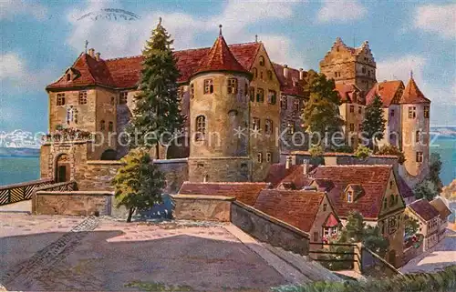 AK / Ansichtskarte Meersburg Bodensee Schloss Kuenstlerkarte Kat. Meersburg