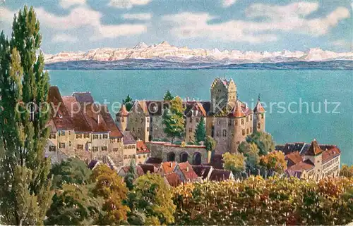 AK / Ansichtskarte Meersburg Bodensee Saentismassiv Schloss Kat. Meersburg